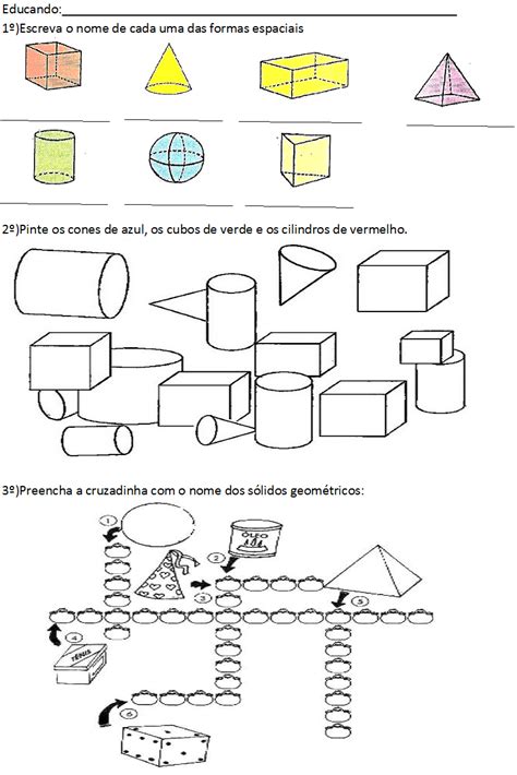 Atividades Sobre Planificação De Sólidos Geométricos 5 Ano ROAREDU