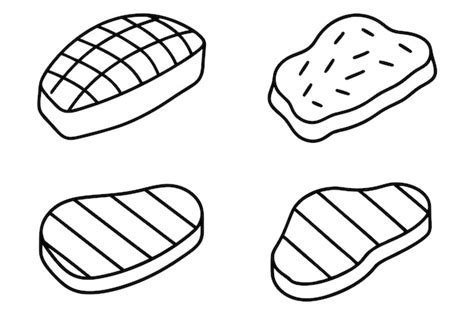 Premium Vector Garnish Steak Line Art Clean Modern Illustrations