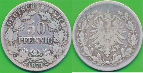 Deutschland Deutsches Reich 50 Pfennig 1877 F Münze Kaiserreich