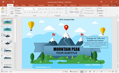 Animated Mountain Peaks Template for PowerPoint & Keynote