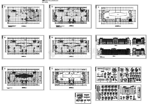 某地4层商场全套建施设计cad图纸【平立剖 楼梯 门窗立面 电梯井道扩散室平面剖面 节点大样】通用节点详图土木在线
