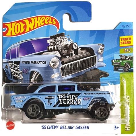 Masinuta Metalica Hot Wheels 55 Chevy Bel Air Gasser Hw Gassers Editie 2023 Hkk26 N521 1 64