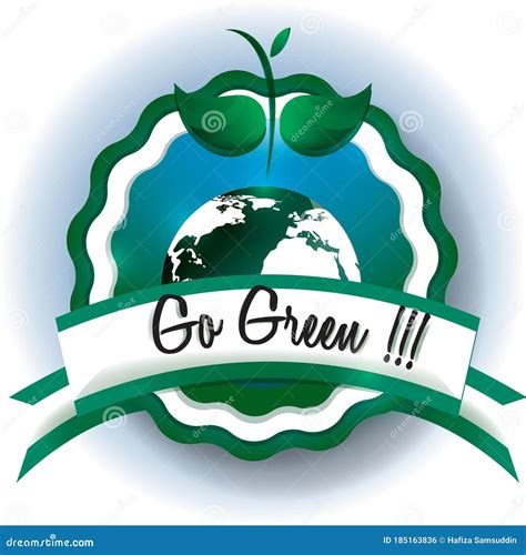 Go Green Label Vector Illustration Decorative Design Stock Vector