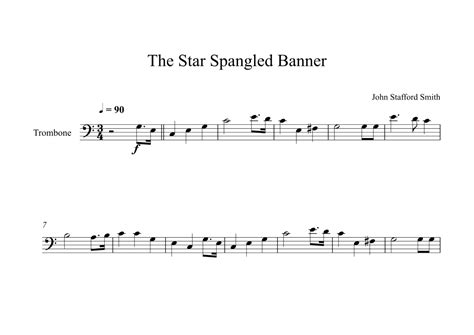 The Star Spangled Banner John Stafford Smith Trombone Arr Digital Book Music Sheet Music