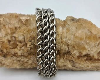 European 4 in 1 Chainmail Bracelet, Stainless Steel 4 in 1 Bracelet, Renaissance Medieval ...