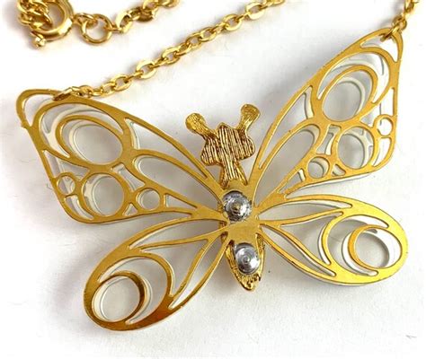 Butterfly Necklace Vintage Butterfly Jewelry Vintag Gem