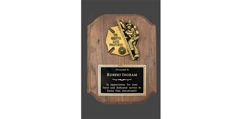 Scalloped Serve And Protect Firefighter Plaque