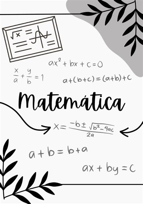 Matemática Capa De Caderno Cadernos De Matemática Capas De Livros Escolares Capa De