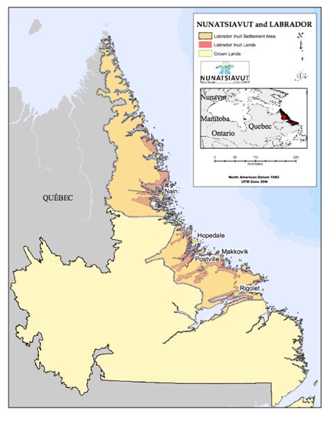 Map of Nunatsiavut (courtesy of Bryn Wood, Nunatsiavut Government ...