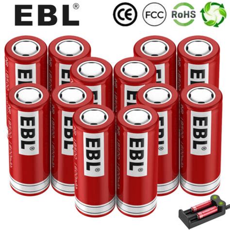 EBL 18500 Rechargeable Battery 1600mAh 3 7V Li Ion Batteries LED