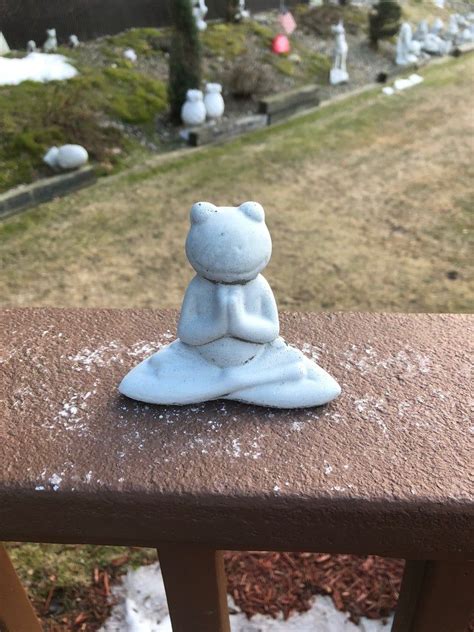 Frog Statue Concrete Meditating Frog Buddha Statue Zen Etsy Frog