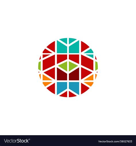 Mosaic Art Logo Design Template Royalty Free Vector Image