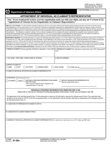 2015 2020 Form Va 21 22a Fill Online Printable Fillable Blank Pdffiller