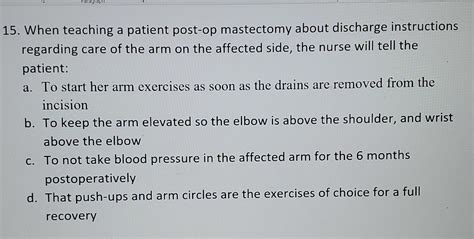 Solved A Nurse Is Caring For A Patient Who Has Cervical Chegg