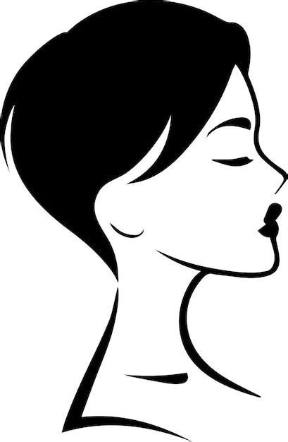 Ilustración De Silueta Vectorial De Perfil De Mujer 35 Vector Premium