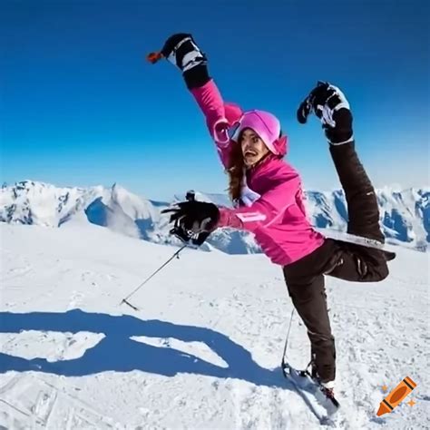 Stock Photo Of An Awkward Skiing Pose The Stock Photo Features A Skier