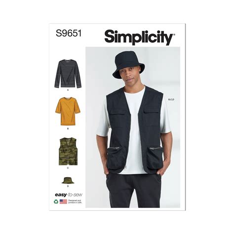 Simplicity Mens Shirt Sewing Pattern S9651 44 52 Hobbycraft