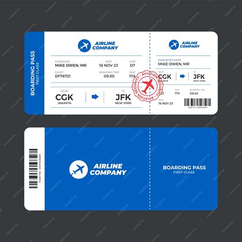 Premium Vector Flat Design Boarding Pass Template