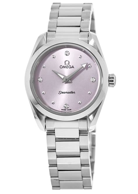 Omega Seamaster Aqua Terra M Quartz Mm Lilac Dial Stainless Steel