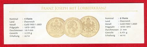 Ungarn Sterreich Und Florin Goldm Nzen Franz Joseph I Mit