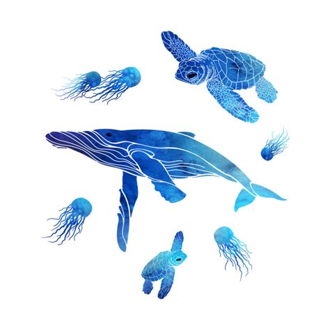 Sea Creatures Watercolor at PaintingValley.com | Explore collection of Sea Creatures Watercolor