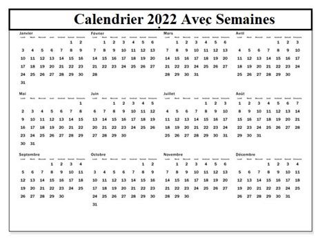 Calendrier 2022 Avec Semaines Belgique 2022 Calendrier