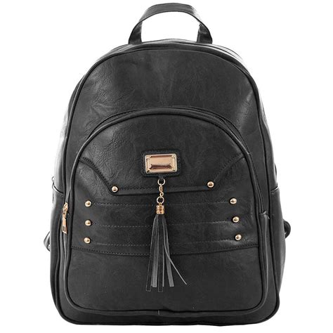 Bolsa Mochila Feminina Alto Relevo Tassel Detalhes Metálicos Compre