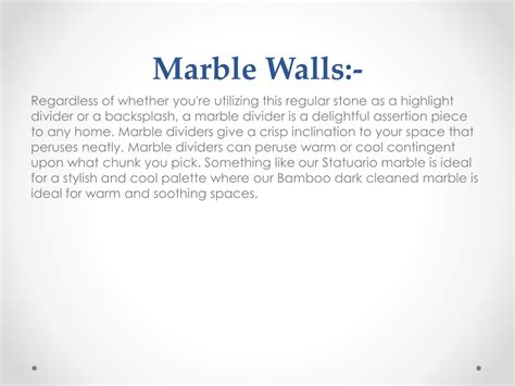 PPT Ways To Use Marble In Your Home Interior Design PowerPoint