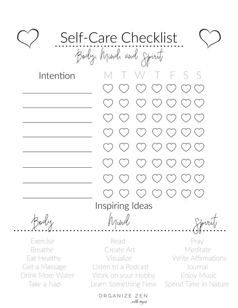 Free Printable Self Care Worksheets | Printable Worksheets