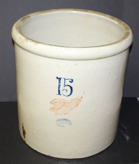 Bargain Johns Antiques 15 Gallon Red Wing Stoneware Crock With Rare