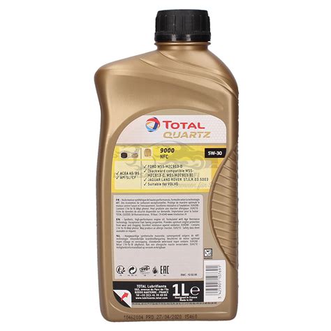 Total Motor L Liter Quartz Future Nfc W Acea A B Api Sl Cf