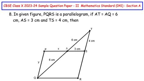 Q In Given Figure Pqrs Is A Parallelogram If At Aq Cm As