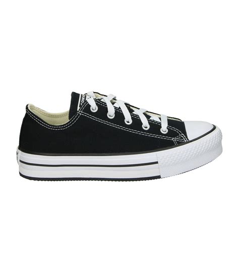 Zapatillas Negras Plataforma Mujer Converse All Stars En Megacalzado