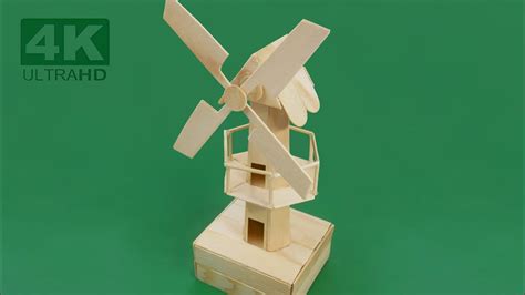 Mini Windmill Homemade By Popsicle Stick Ice Cream Youtube