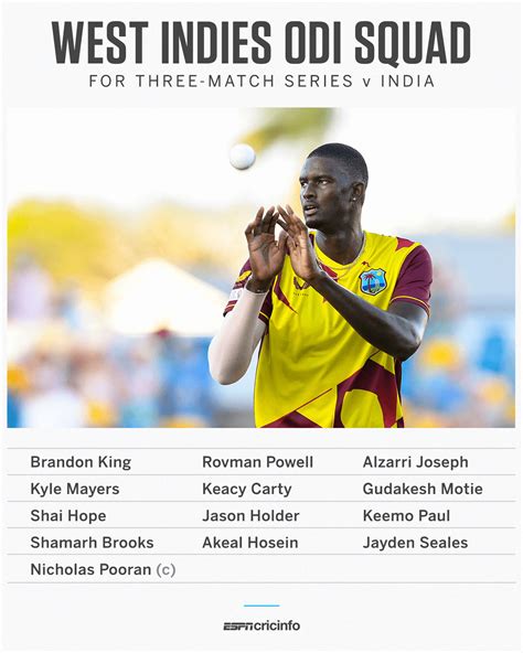 The West Indies squad for the ODI series against India | ESPNcricinfo.com