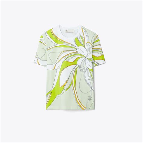 Twisty Flower Classic T Shirt Women S Designer Tops Tory Burch