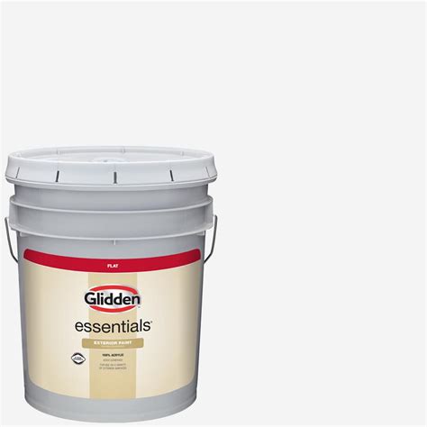 Glidden Essentials Gal White Base Flat Exterior Paint Gle N