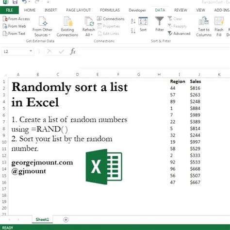 Randomly Sort Data In Excel Quick Shortcut