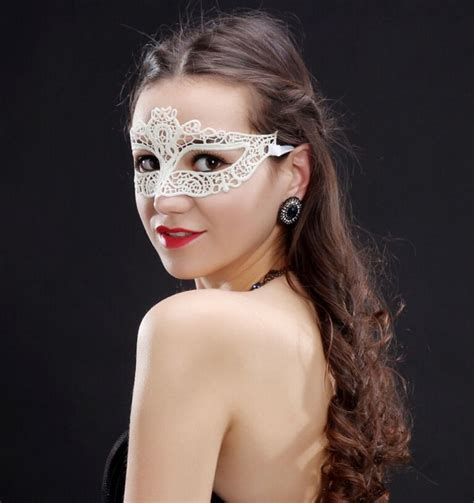 Women Girls White Lace Masks Sexy Elegant Eye Mask Masquerade Ball Carnival Fancy Party Half