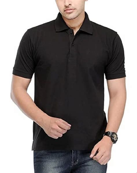 Cotton Plain Men Black Polo Neck T Shirt At Rs 250piece In Tiruppur Id 2850591365297