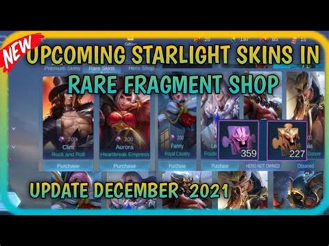 NEW UPCOMING STARLIGHT SKINS IN RARE FRAGMENT SHOP UPDATE DECEMBER 2022