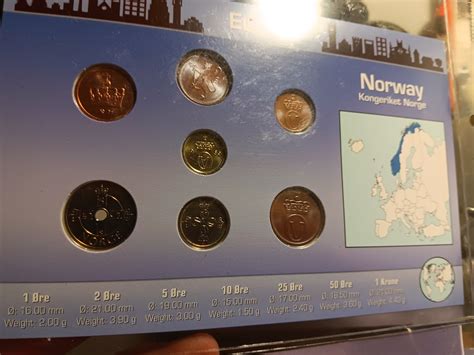 ID 25455 SERIE MONETE COMPLETA FIOR DI CONIO DEL MONDO EUROPA NORWAY