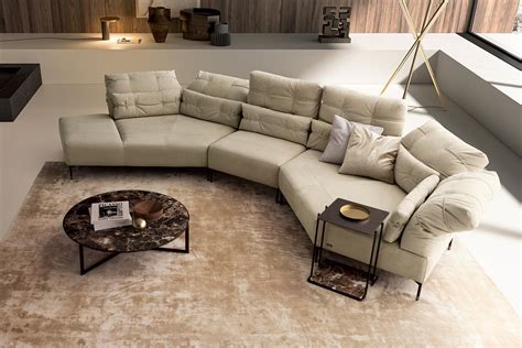 Curved Italian Leather Sectional Sofa Cabinets Matttroy