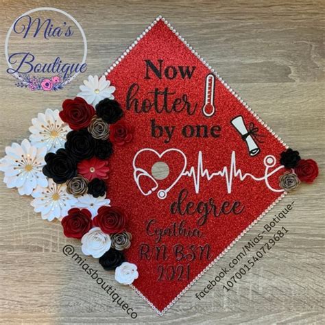 Nurse Graduation Cap Topper Nursing Graduation Cap Floral Etsy