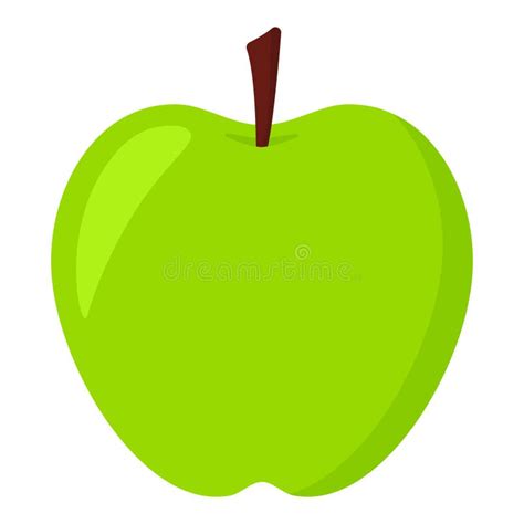 Animated Green Apple Fruit Icon Clipart Png Illustration Stock Photo