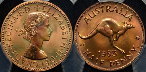 Australia 1963Y Half Penny Proof PCGS PR65RB The Purple Penny