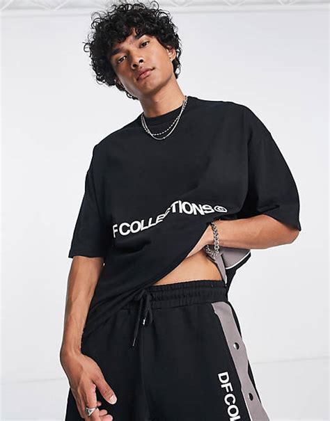 Asos Dark Future Co Ord Oversized T Shirt With Side Seam Poppers And