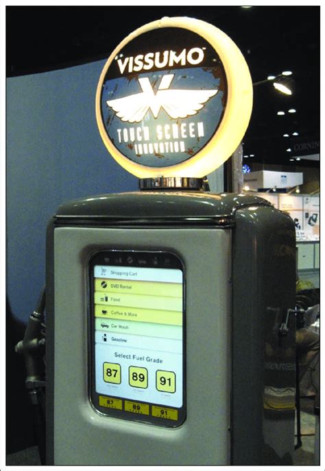 This Display Features A Mockup Of A Gas Pump Using Vissumos