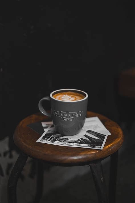 HD wallpaper: black coffee mug filed with espresso coffee, stool, dark, cup | Wallpaper Flare