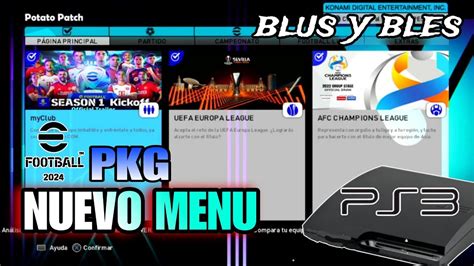 NUEVO MENU EFootball 2024 Potato Patch V13 Para PS3 PKG Y Mostrando Mis